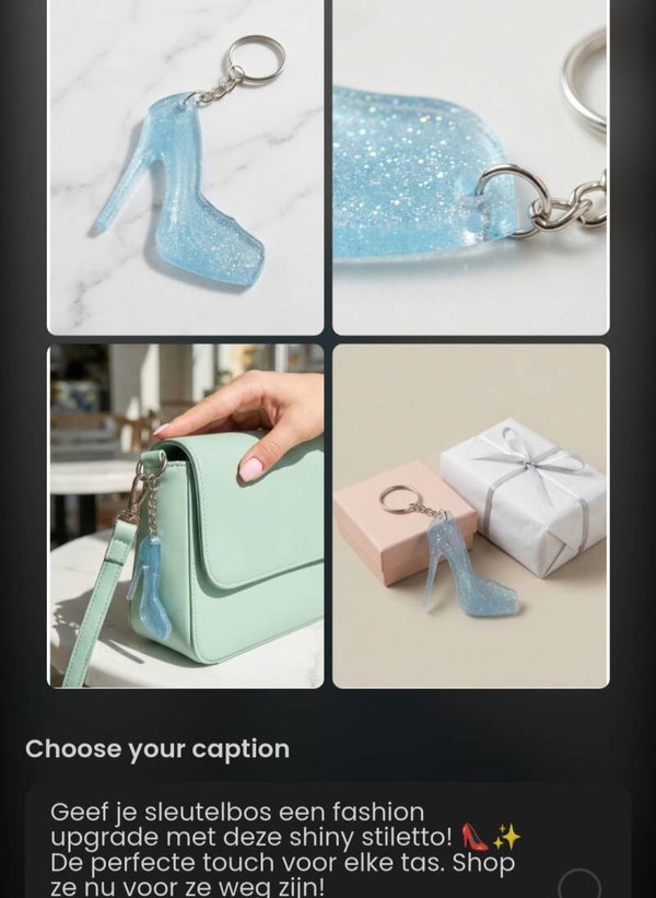 handtas hanger blauwe schoen