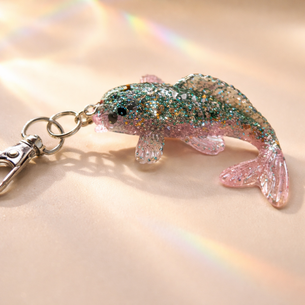 Glitter Koi Vis sleutelhanger
