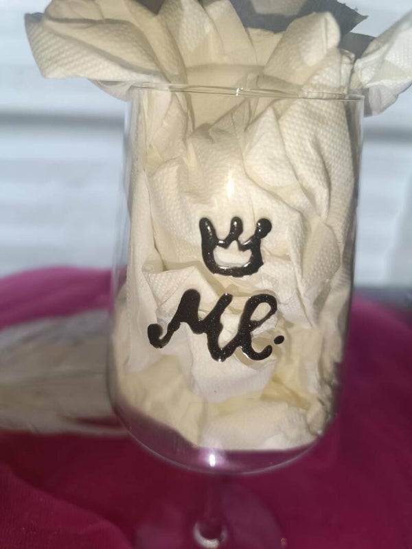 Bruidegom wijnglas met kroon