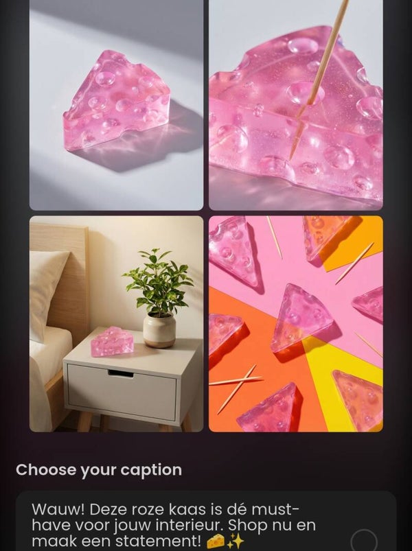 Roze Kaas  tandenstoker houder