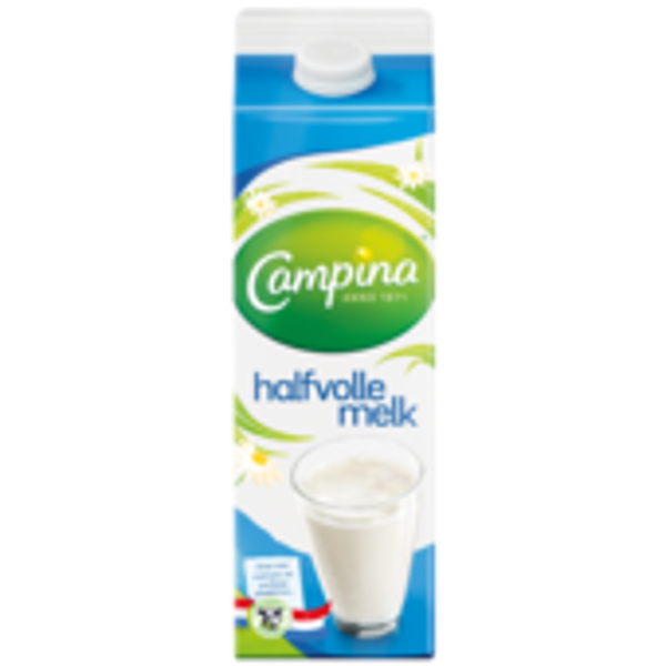 campina, halfvolle melk, liter