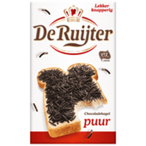 de ruijter, hagelslag puur, 390 gram