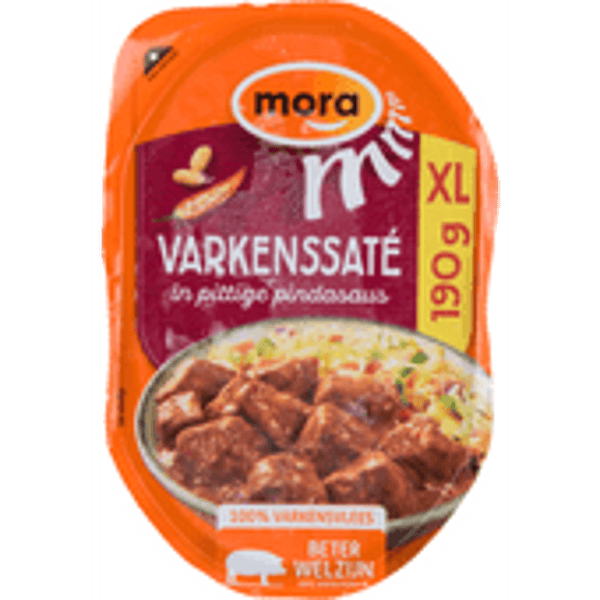 mora sate varkens pittig bakje 190 gram