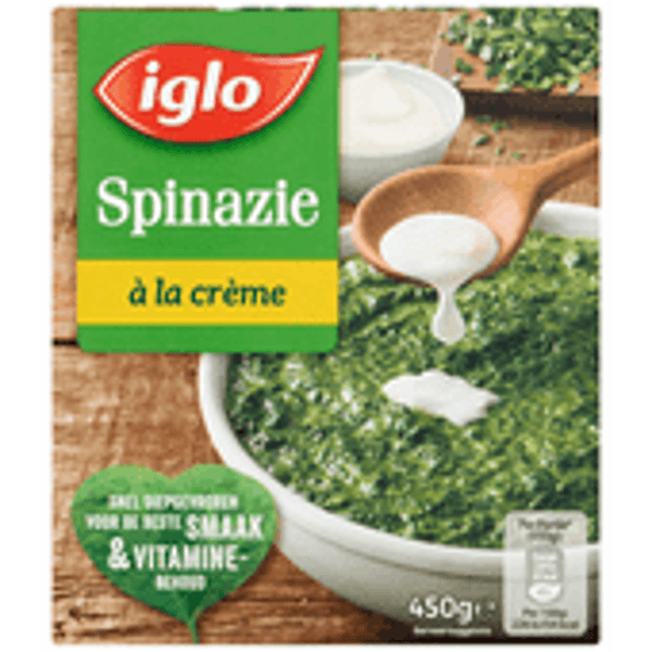 iglo spinazie a la creme deelblokjes 450 gram