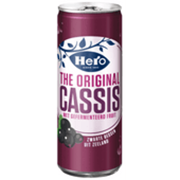 hero, cassis regular, 25 cl blik