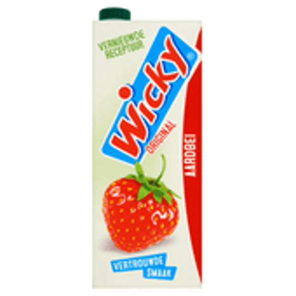 wicky fruitdrink, aardbei,  pak 1.5 liter