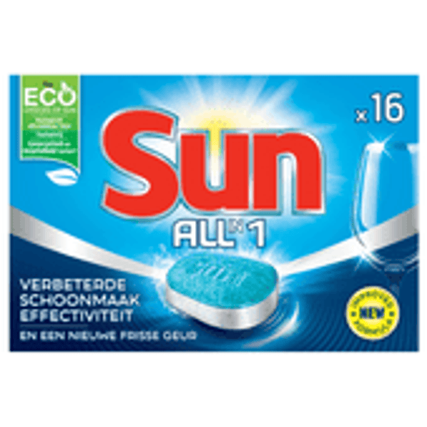 Vaatwastabletten all-in one Sun 16 stuks