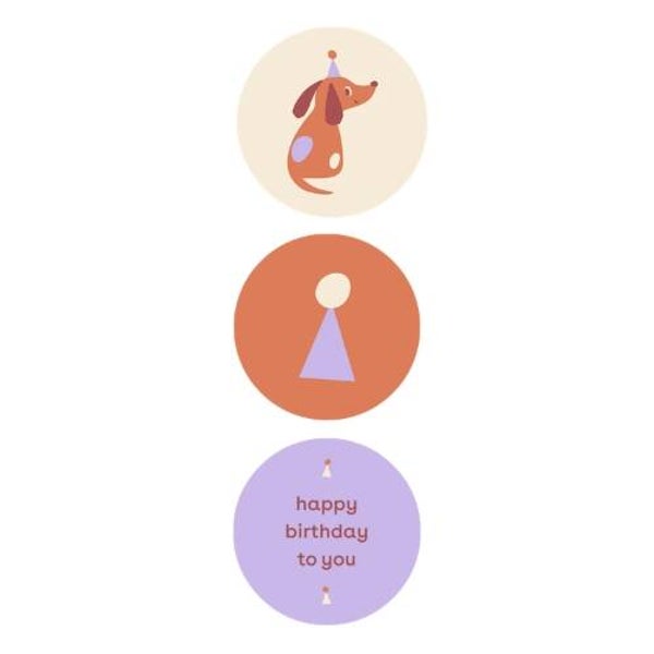 Kado Design Stickers Party dog 50mm (10 stuks)