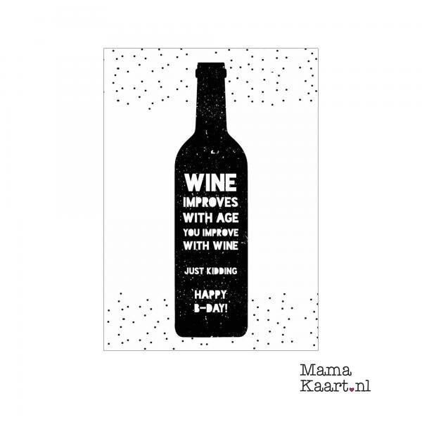 Mamakaart.nl Kaart A6 "Wines improves"