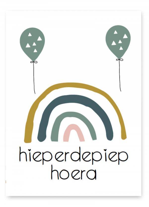 Pepermints Kaart "Verjaardag Hieperdepiep Hoera"