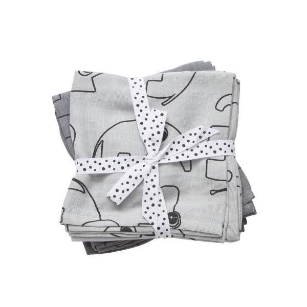 Done by Deer Burp cloth 2-pack Olifants Grijs