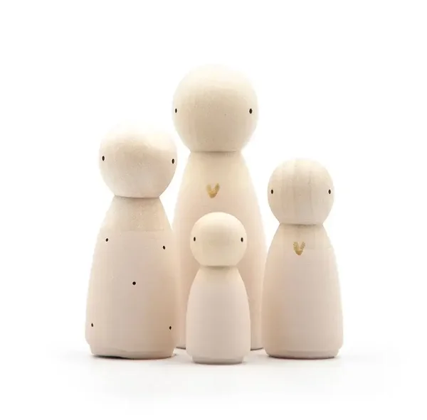 Sweet Petite Jolie NATURE Houten pop vrouw/meisje roze