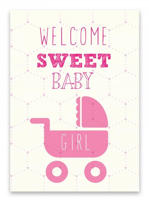 Pepermints Kaart "Welcome sweet baby girl"