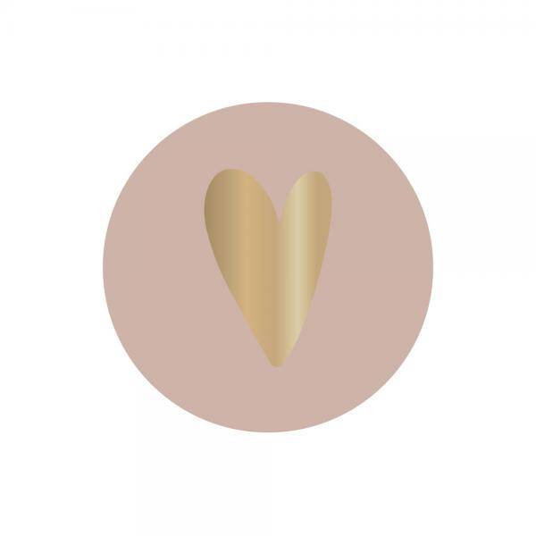 Stickers Heart Old Pink 35mm (10 stuks)