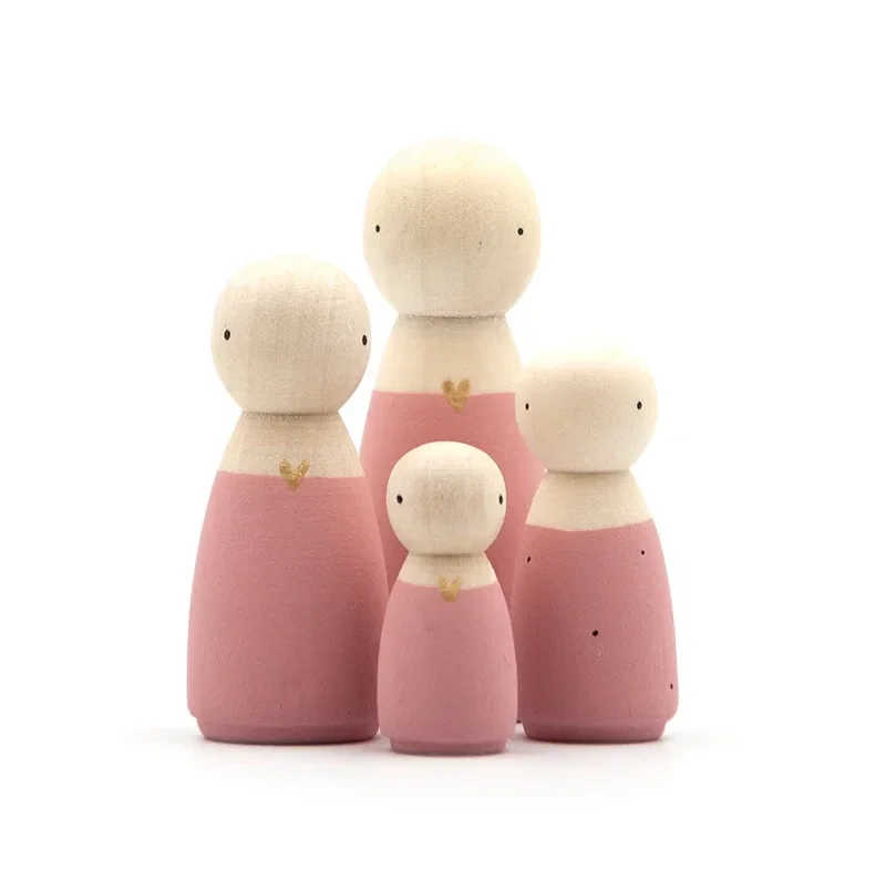 Sweet Petite Jolie BASIC Houten pop vrouw/meisje oudroze