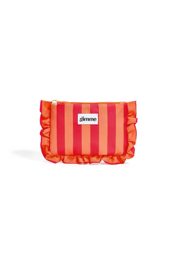 Make-up tasje stripe oranje-rood