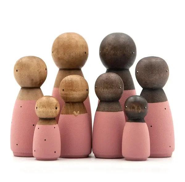 Sweet Petite Jolie BASIC Houten getinte pop vrouw/meisje oudroze