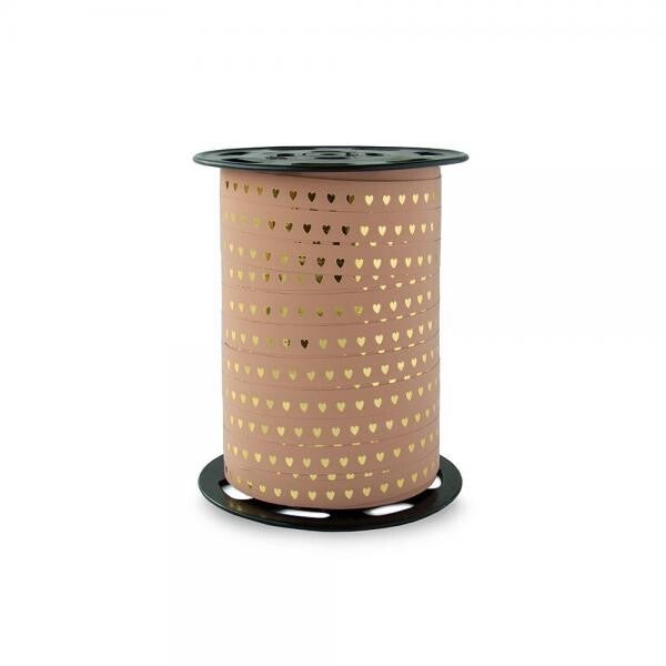 Krullint Paporlene Heart - Gold Faded Pink 10mm (5 meter)