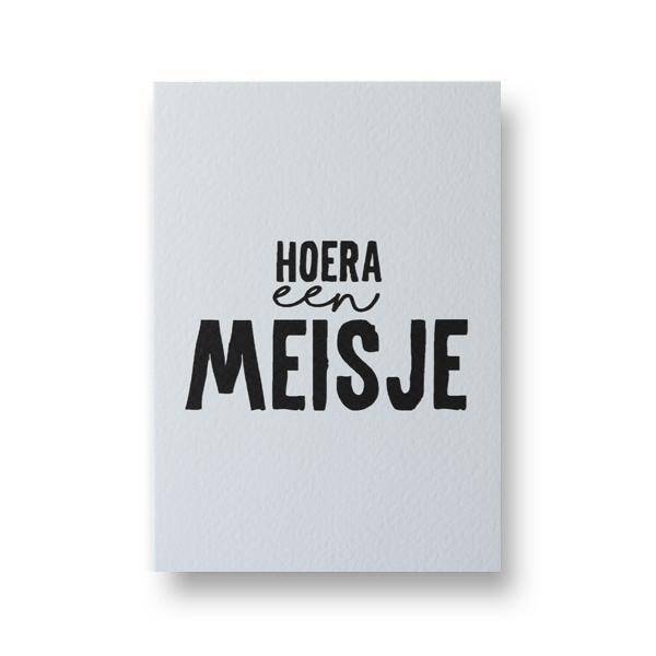 Lots of lo zwartwitjes kaart - Hoera een meisje