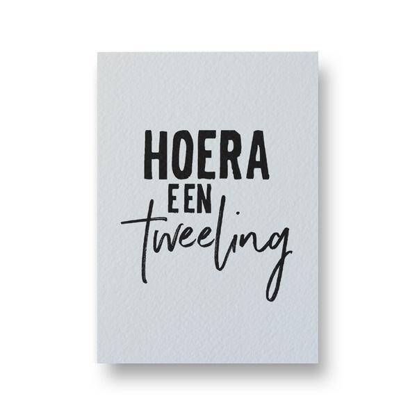 Lots of lo zwartwitjes kaart - Hoera een tweeling