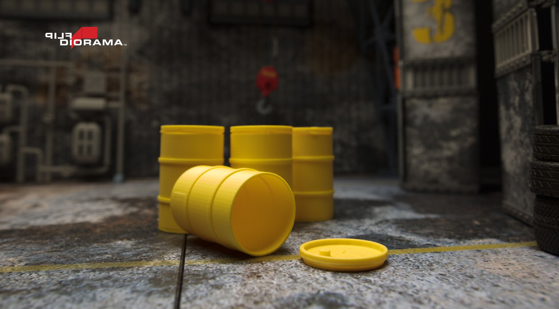 FD 3D OIL BARREL v1  INDUSTRIAL YELLOW