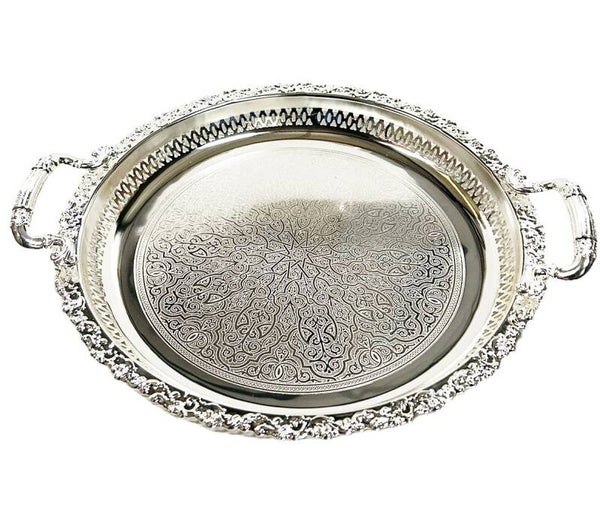 Marokkaanse dienblad zilver 38cm