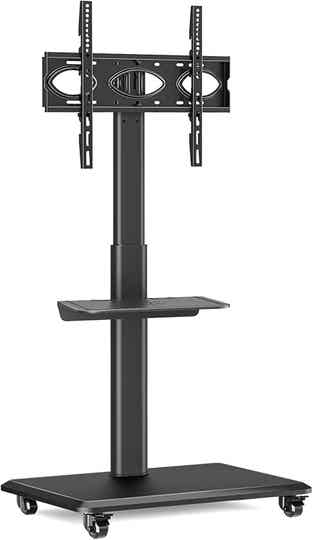 Tv-standaard met wielen, universele mobiele wagen, televisiestandaard met in hoogte verstelbaar, ultra stabiele houder, televisietafel voor 32-65 inch