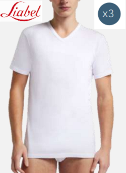 3 Maglie scollo V liabel 100% cotone jersey € 4,83 cad