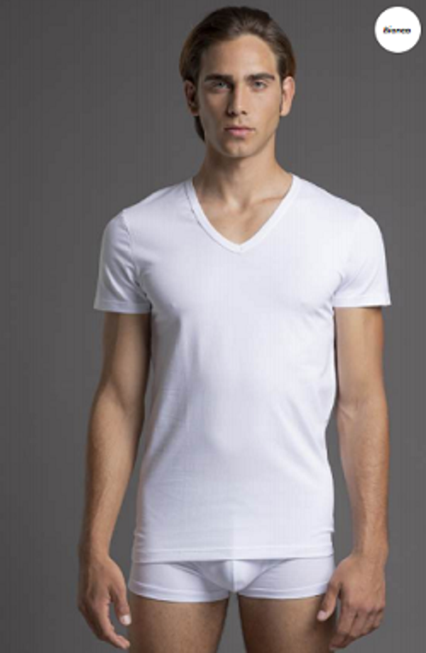 Maglia mezza manica scollo a punta 100% cotone dalla 3° alla 10°
