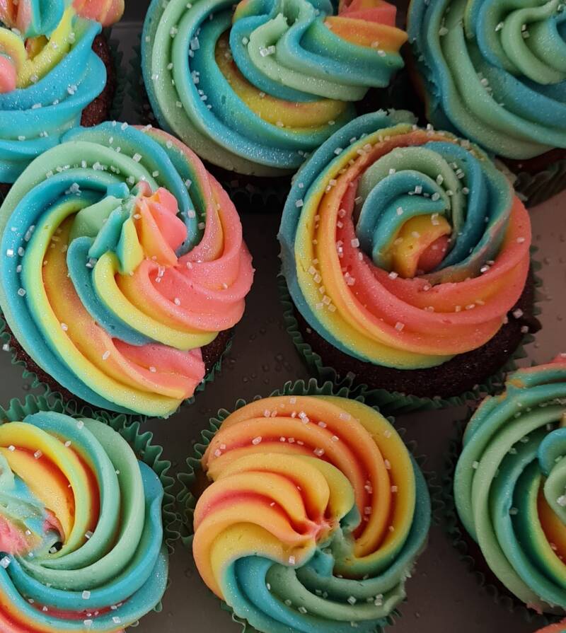 Rainbow ABC Cupcakes