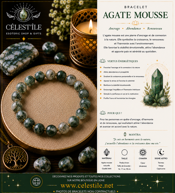 Bracelet Agate Mousse