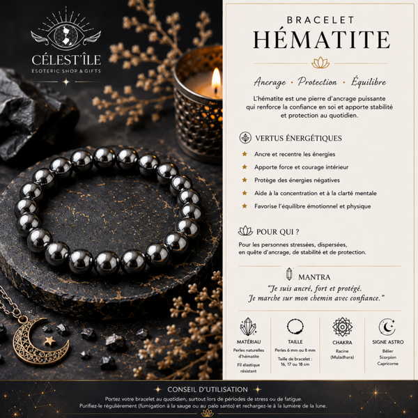 bracelet hématite