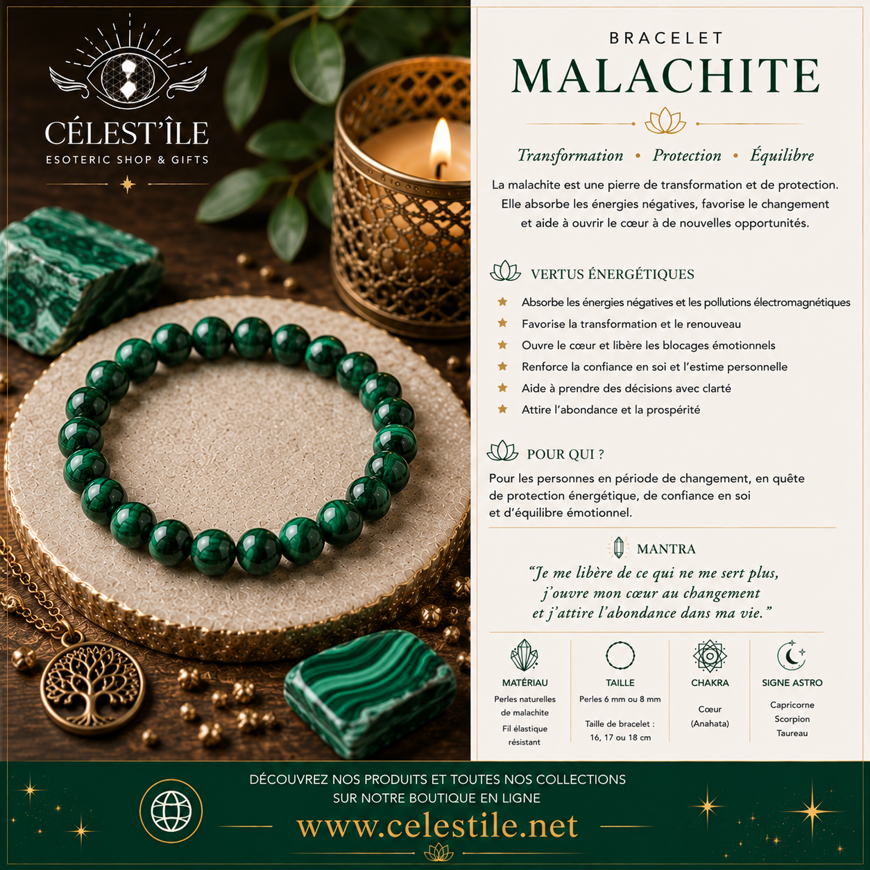 bracelet malachite
