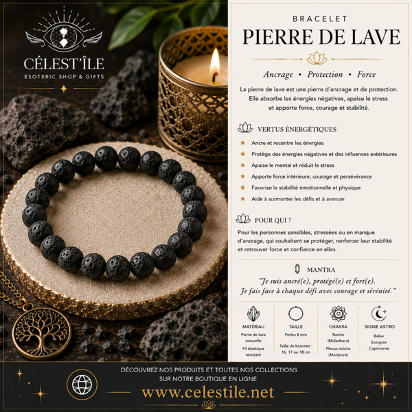 bracelet pierre de lave