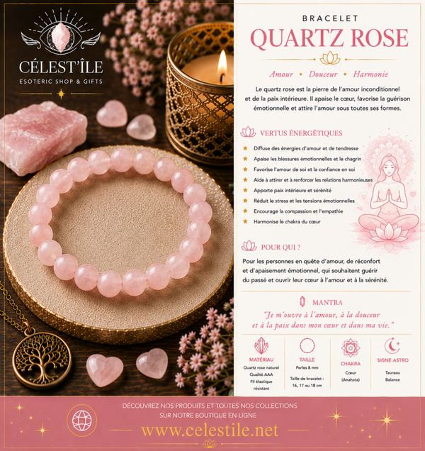 bracelet quartz rose