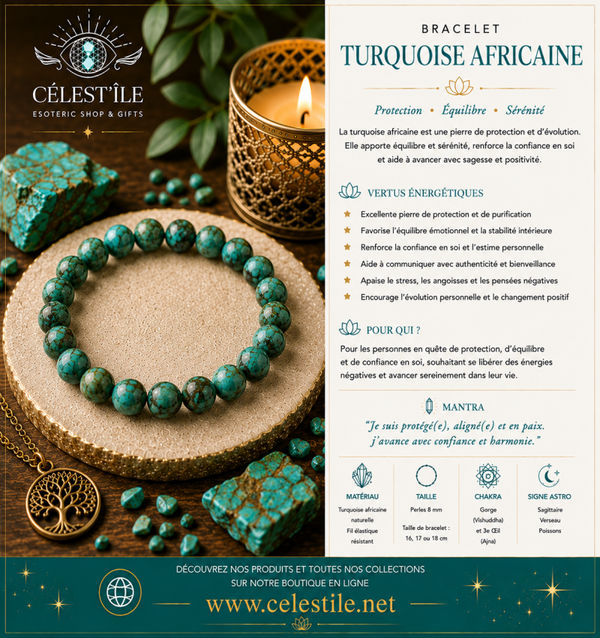 bracelet turquoise afriquaine