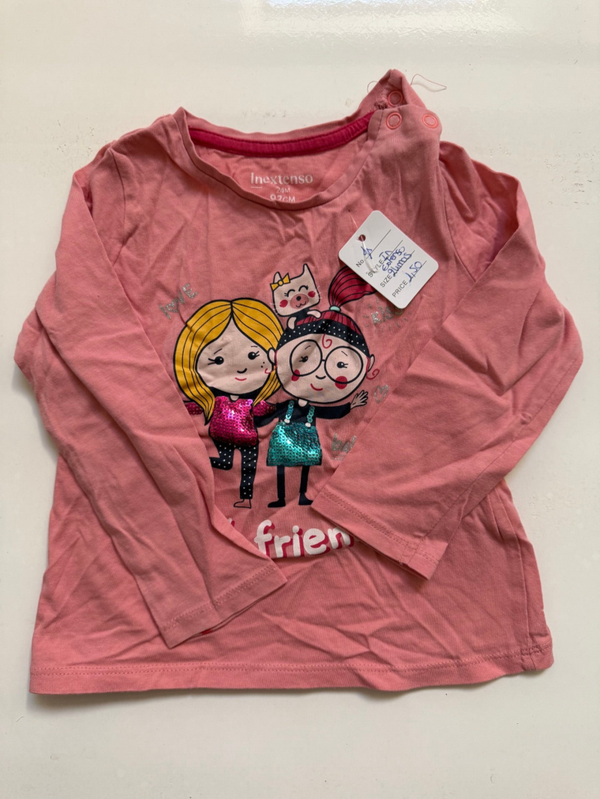 T-shirt rose sequin poupée in extenso