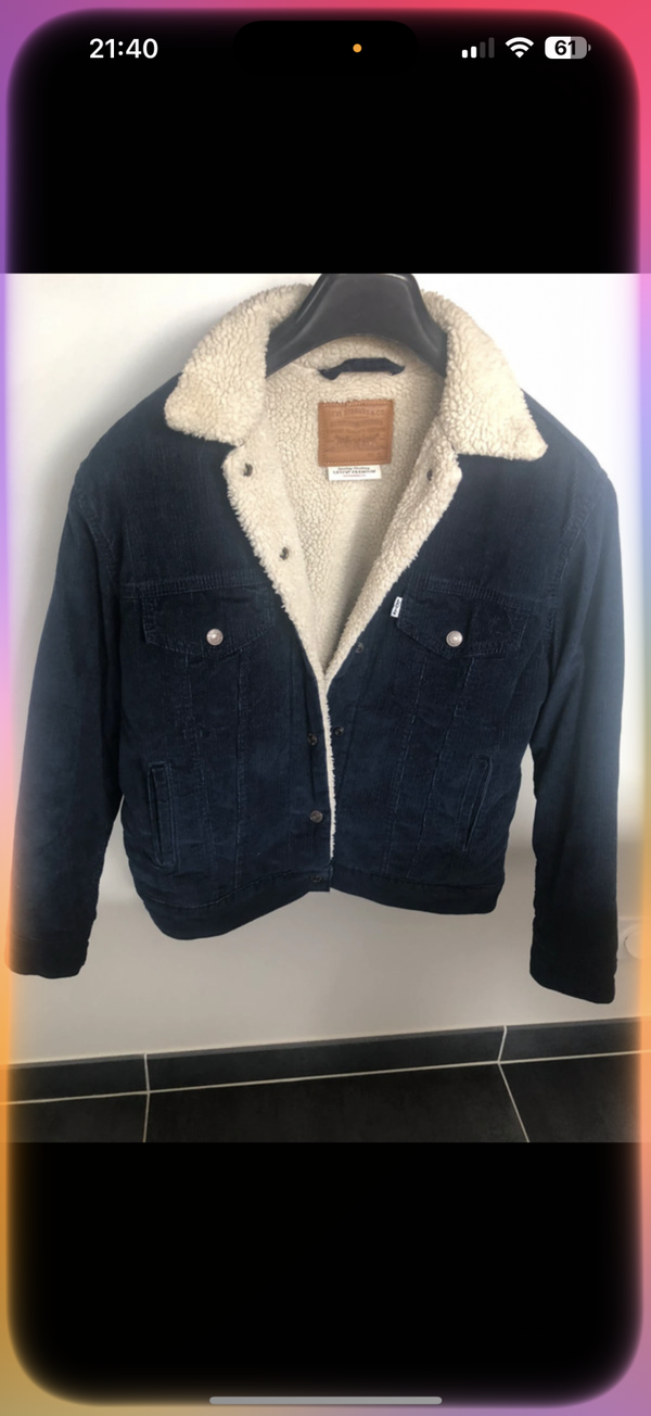 Manteau intérieur polaire matière jeans
