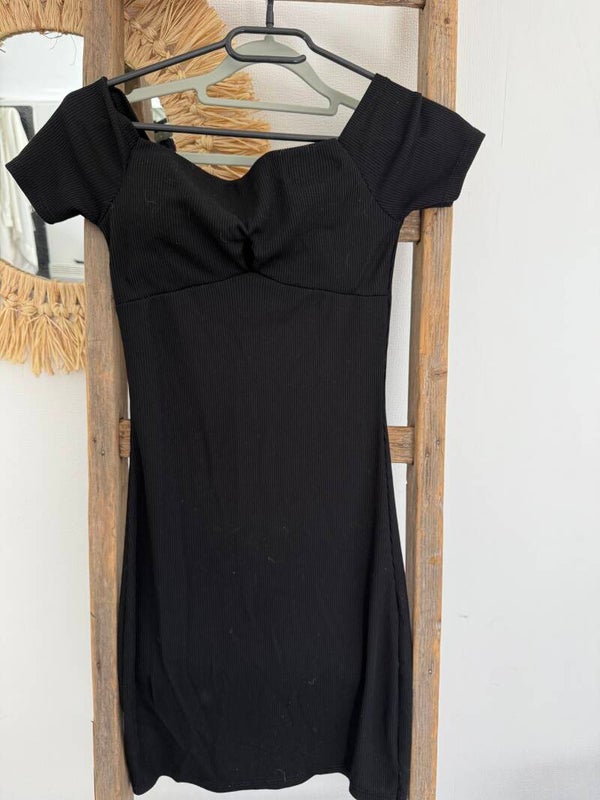 Robe noir basic côtelé