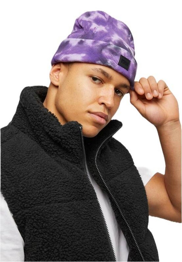 12251 Beanie muts Urban Classics Tie Dye ultra violet in one size