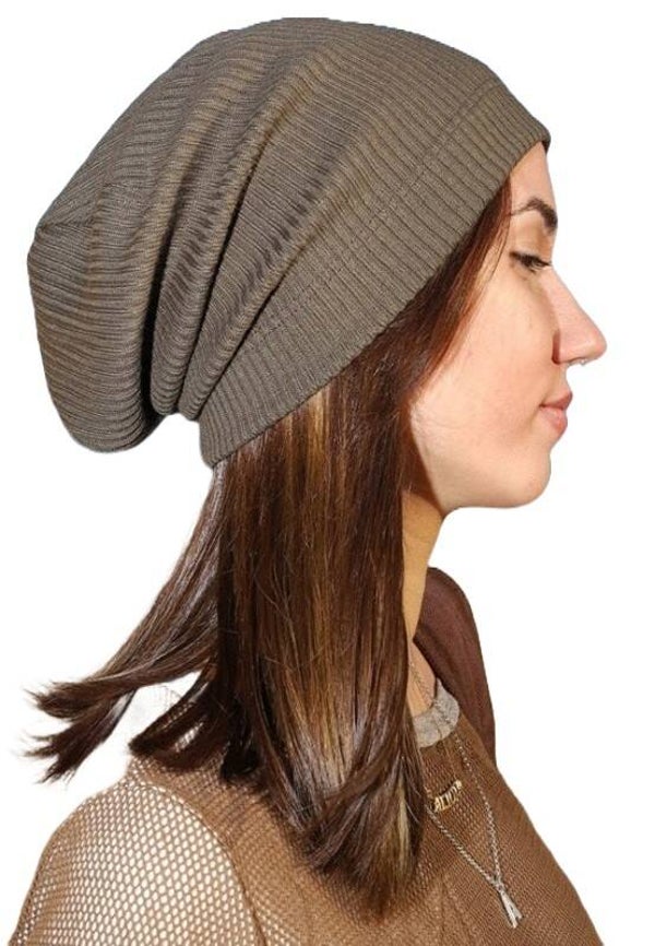 12580 IT NONONO beanie muts donker taupe SM