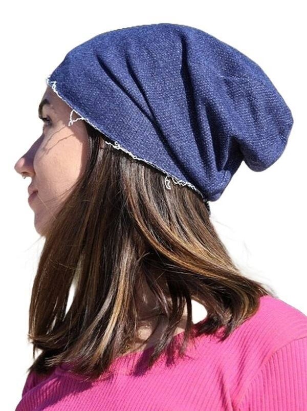 12855 IT  NONONO beanie muts StreetStyle destroyed denim SM