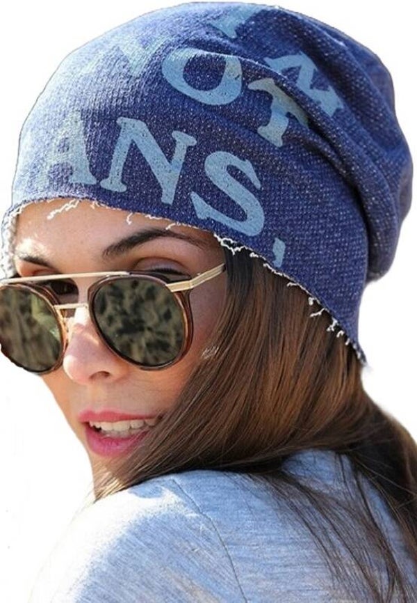 12856 IT   NONONO beanie muts Denim but not jeans SM