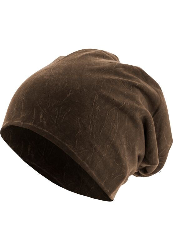 17080 MasterD beanie muts stonewashed chocolate one size