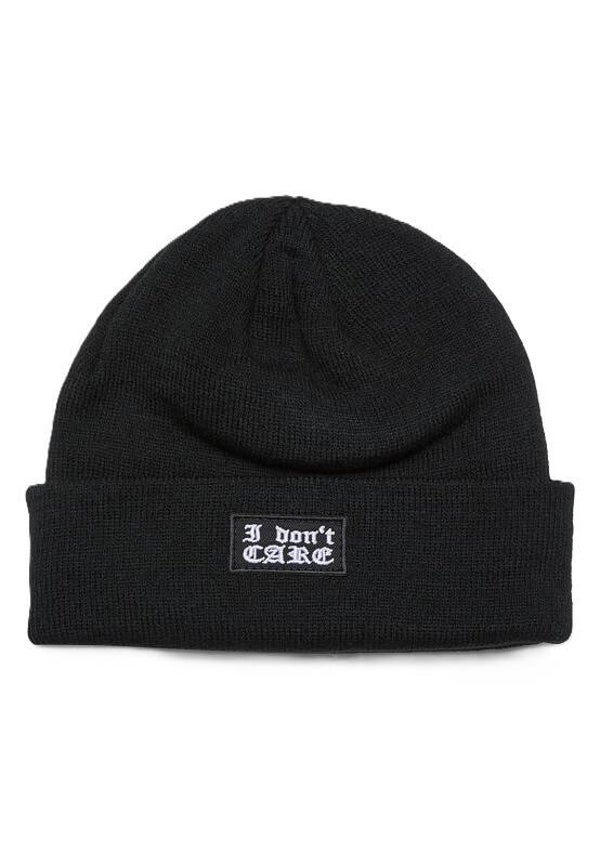 19544 Mister Tee beanie muts I don't care in black