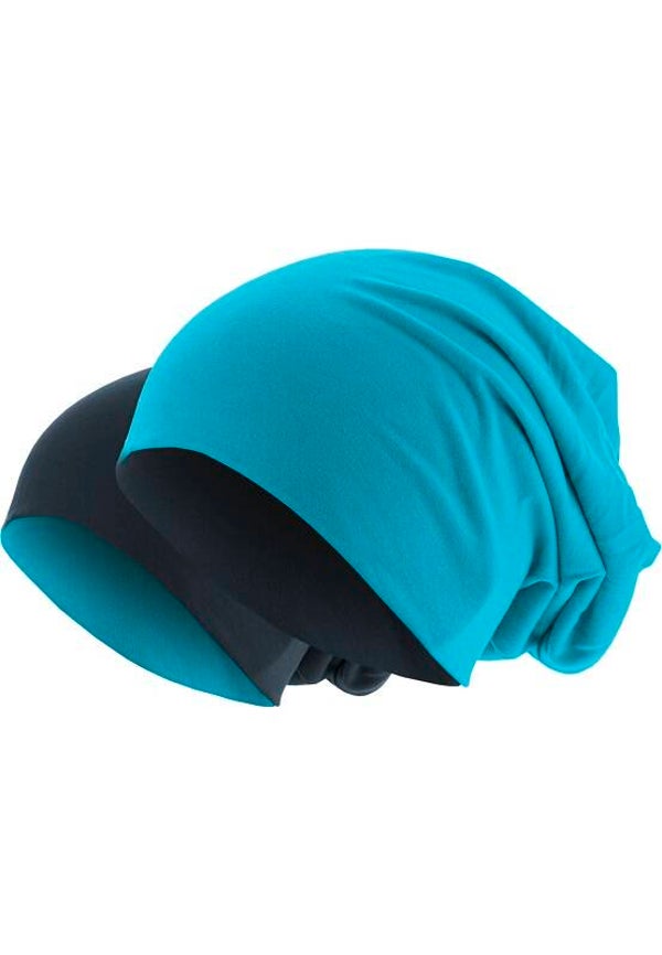 19661 MasterDis beanie muts reversible turquoise/navy