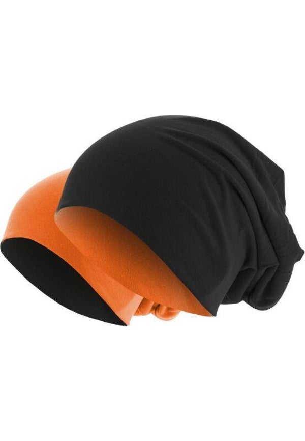 19663 MasterDis beanie muts reversible black orange