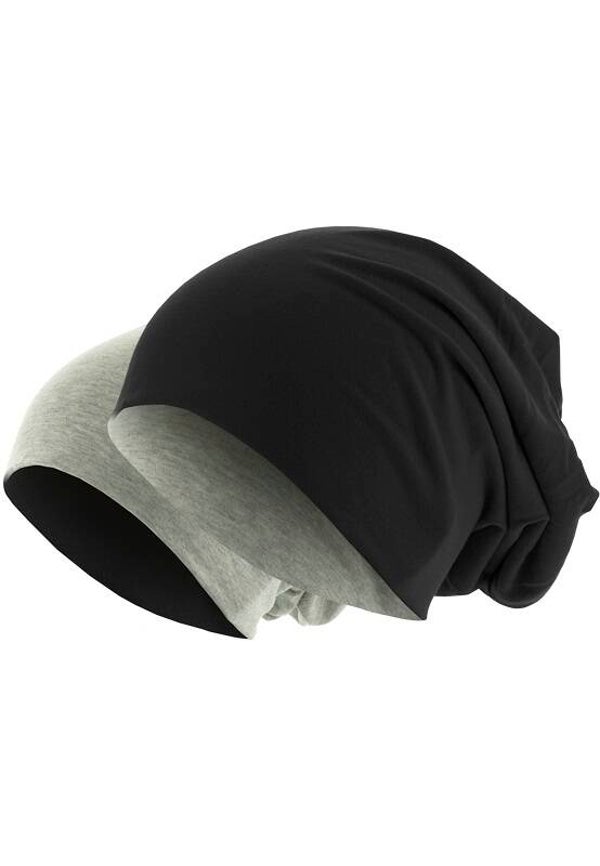 19666 MasterDis beanie muts reversible black grey