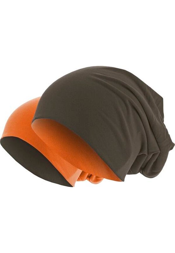 19667 MasterDis beanie muts reversible chocolate orange
