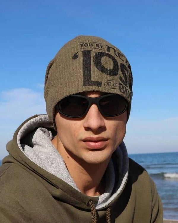 19764 IT NoNoNo beanie muts Never lost on a bike in groen LXL